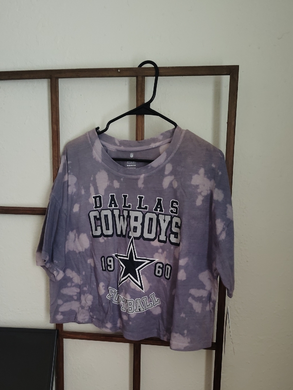 NFL Dallas Cowboys Purple Tie-Dye Crop Tee